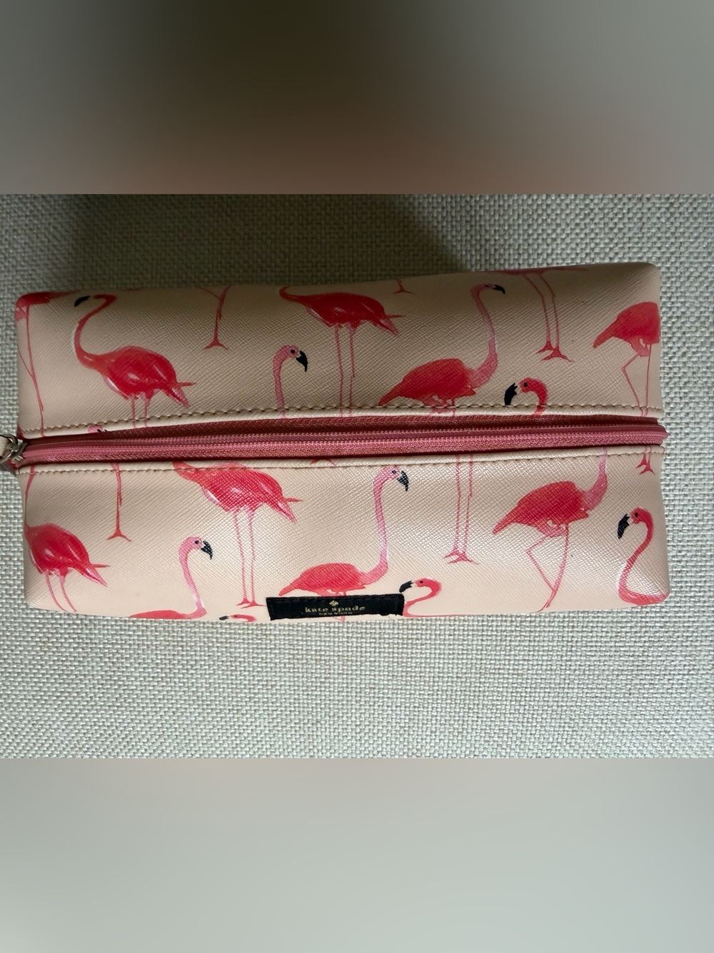 kate spade Pink Flamingo Print Cosmetic Pouch - Picture 2 of 4